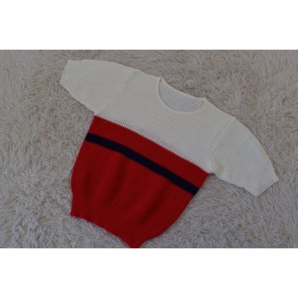 Vintage 80s Acrylic Striped Knit Blouse‎ - Picture 10 of 10